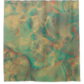 Roter und grüner Marmor abstrakt Duschvorhang (Vorderseite)