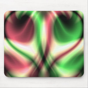 Roter und grüner Marmor Herz Candy Mousepad