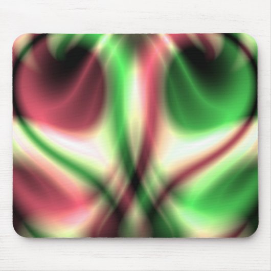 Roter und grüner Marmor Herz Candy Mousepad (Vorne)