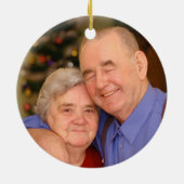 Roter und grüner Mistelzweig neues Nonna neues Keramik Ornament (Hinten)