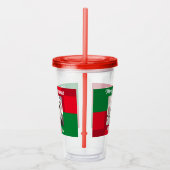 Roter und grüner Niedlicher Hund Foto Urlaub Acryltrinkbecher (Rechts)