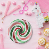 Roter und grüner Pfefferminz-Strudel 7 Pappteller (Party)