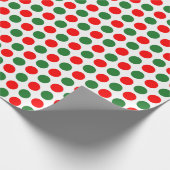 Roter und grüner Polka Dot Geschenkpapier (Ecke)