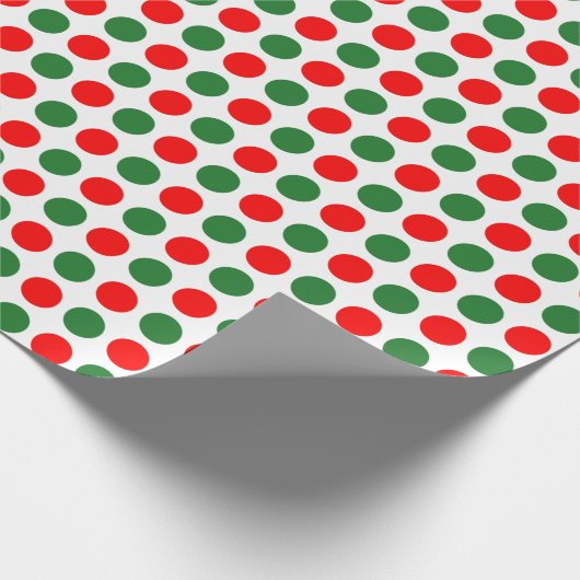 Roter und grüner Polka Dot Geschenkpapier (Ecke)