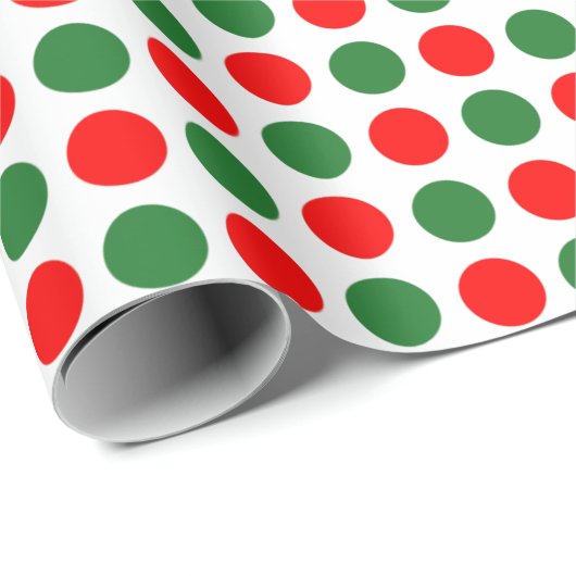 Roter und grüner Polka Dot Geschenkpapier (Rolleneckpunkt)