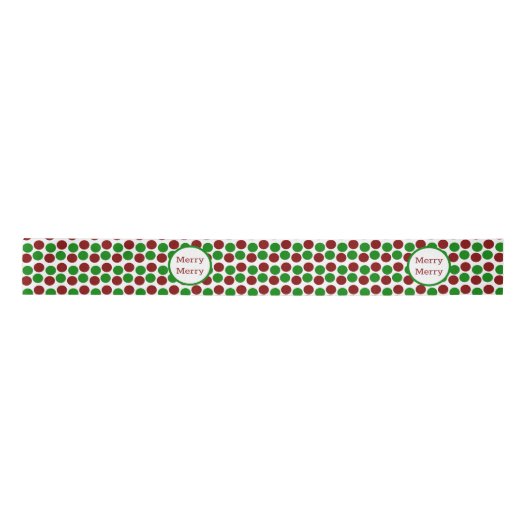 Roter und grüner Polka Dot Satinband (Vorderseite)