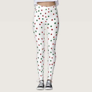 Roter und grüner Polka-Punkt Leggings