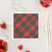Roter und grüner schottischer diagonaler Tartan-Ka Serviette (Beispiel)