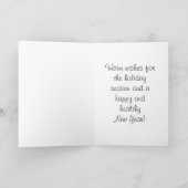 Roter und grüner Sprinkler Karamellapfel Feiertagskarte (Innenseite)