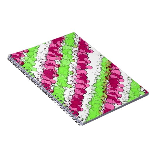 Roter und grüner Spritzer erschüttert Notizblock (Rechte Seite)