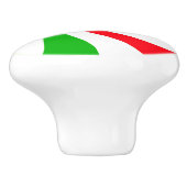 Roter und grüner Streifen Peppermint Candy Swirl Keramikknauf (Seitenansicht)