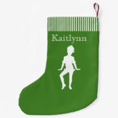 Roter und grüner Streifen-Tänzer-WeihnachtsStrumpf Kleiner Weihnachtsstrumpf (Rückseite)