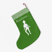 Roter und grüner Streifen-Tänzer-WeihnachtsStrumpf Kleiner Weihnachtsstrumpf (Rückseite (Hängend))