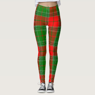 Roter und grüner Tartan Kariert Leggings