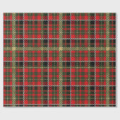 Roter und grüner Tartan Kariert mit Gold Glitzer Geschenkpapier (Flach)