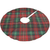 Roter und grüner Tartan Kariert Polyester Weihnachtsbaumdecke (Schrägansicht)