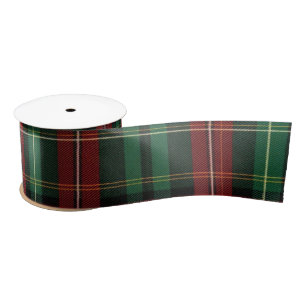 Roter und grüner Tartan Kariert Satinband