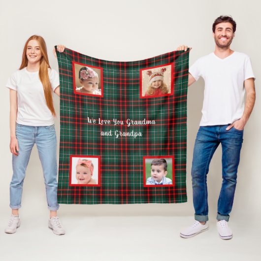 Roter und grüner Tartan Kariert Wir Liebe Sie Flee Fleecedecke (Beispiel)
