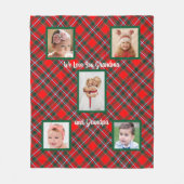 Roter und grüner Tartan Kariert Wir Liebe Sie Fleecedecke (Vorderseite)
