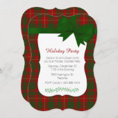 Roter und grüner Tartan-kariertes Einladung (Vorne/Hinten)