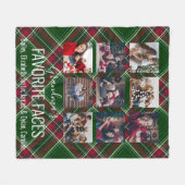 Roter und grüner Tartan Kariertes Personalisiertes Fleecedecke (Vorderseite (Horizontal))