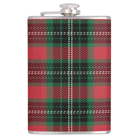 Roter und grüner Tartan-Kolben Flachmann (Vorderseite)