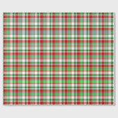 Roter und grüner Tartan oder Karierte Weihnachten Geschenkpapier (Flach)