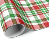Roter und grüner Tartan oder Karierte Weihnachten Geschenkpapier (Rolleneckpunkt)