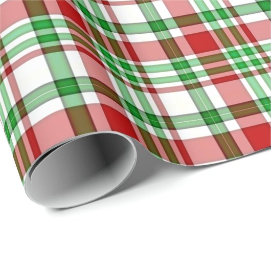 Roter und grüner Tartan oder Karierte Weihnachten Geschenkpapier (Rolleneckpunkt)