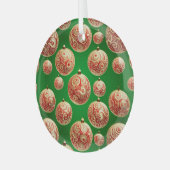 Roter und grüner Urlaub Ornament Aus Glas (Vorderseite links)