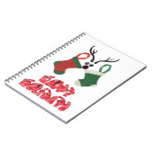 Roter und grüner Urlaub: Reindeer-Strumpf Notizblock (Linke Seite)