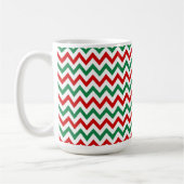 Roter und grüner Weihnachts-Chevron-Kaffeebecher Kaffeetasse (Links)