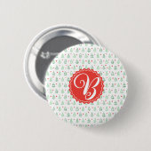 Roter und grüner Weihnachtsbaum Button (Vorne & Hinten)