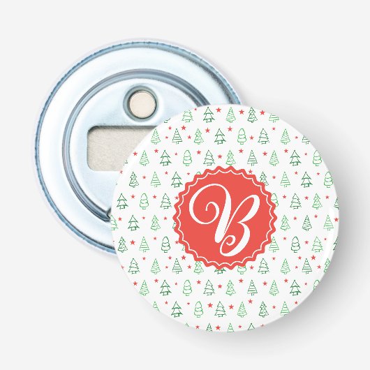 Roter und grüner Weihnachtsbaum Flaschenöffner (Vorderseite)