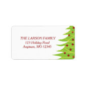 Roter und grüner Weihnachtsbaum | Holiday Address  Adressaufkleber (Vorne)