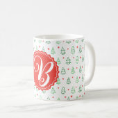 Roter und grüner Weihnachtsbaum Kaffeetasse (VorderseiteRechts)