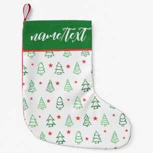 Roter und grüner Weihnachtsbaum Kleiner Weihnachtsstrumpf