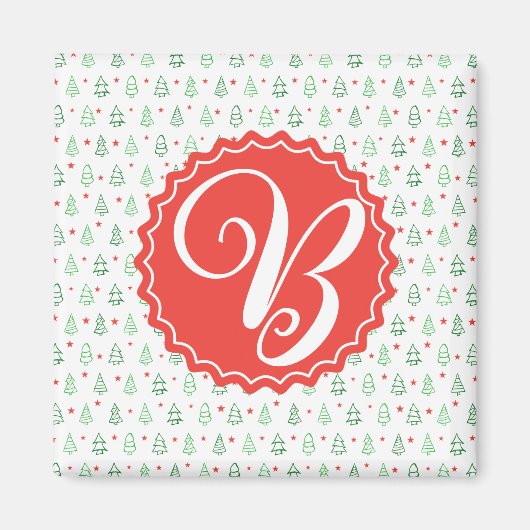 Roter und grüner Weihnachtsbaum Magnet (Vorne)