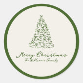 Roter und grüner Weihnachtsbaum Runder Aufkleber (Vorderseite)