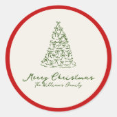 Roter und grüner Weihnachtsbaum Runder Aufkleber (Vorderseite)