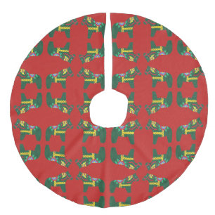 Roter und grüner Weihnachtsbaumrock Leinenimitat Weihnachtsbaumdecke