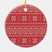 Roter und grüner Weihnachtskranz Keramik Ornament (Hinten)