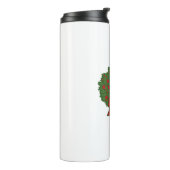 Roter und grüner Weihnachtskranz Thermosbecher (Nach links gedreht)