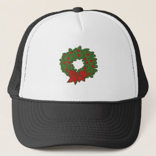 Roter und grüner Weihnachtskranz Truckerkappe