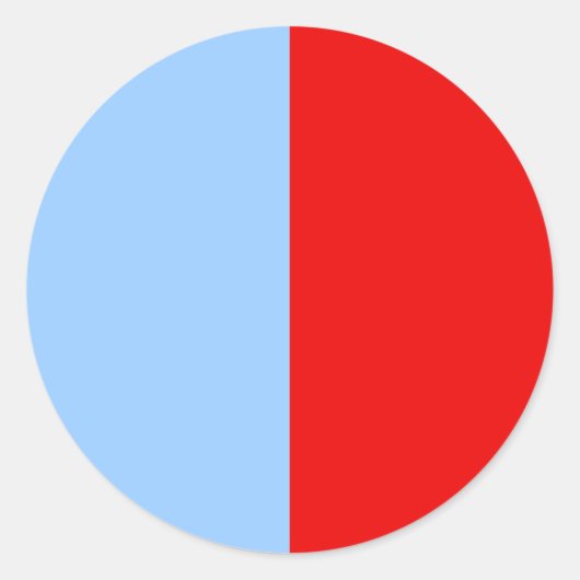 Roter und hellblauer Farbblock Runder Aufkleber (Vorderseite)