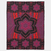 Roter und Lila Lotus in Schwarz-Fleece-Blankon Fleecedecke (Vorderseite)