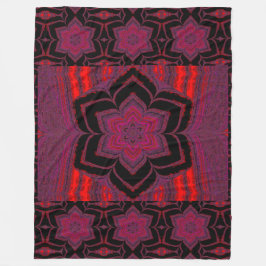 Roter und Lila Lotus in Schwarz-Fleece-Blankon Fleecedecke