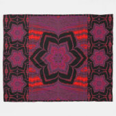 Roter und Lila Lotus in Schwarz-Fleece-Blankon Fleecedecke (Vorderseite (Horizontal))
