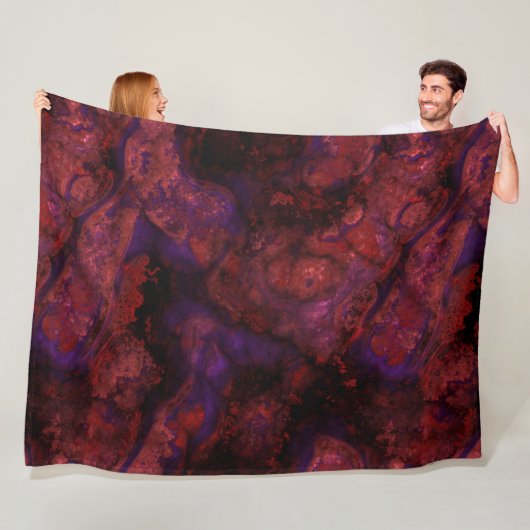 Roter und Lila Stein abstrakt Fleecedecke (Beispiel)