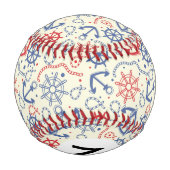 Roter und marinierter Hintergrund mit Anker Baseball (Rückseite)